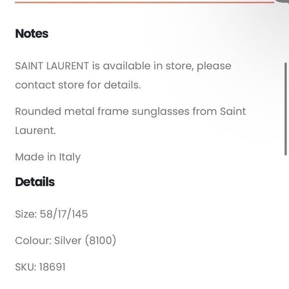 YSL SLM66 Signature & Sunglasses, Silver main image 4